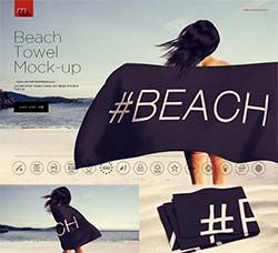 沙滩浴巾展示模型：Beach Towel Mock-up